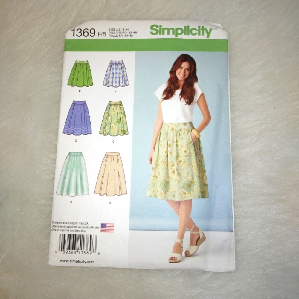 SIMPLICITY 1369 Size 6-13 Misses Skirt in 6 variations, only 5 pattern p…